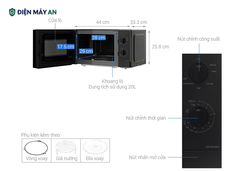 Lò vi sóng Panasonic NN-GM22QBYUE